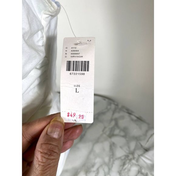 NWT Maeve By Anthropologie Size L White Faux Wrap Surplice  Surplice Sleeveless - Picture 2 of 10